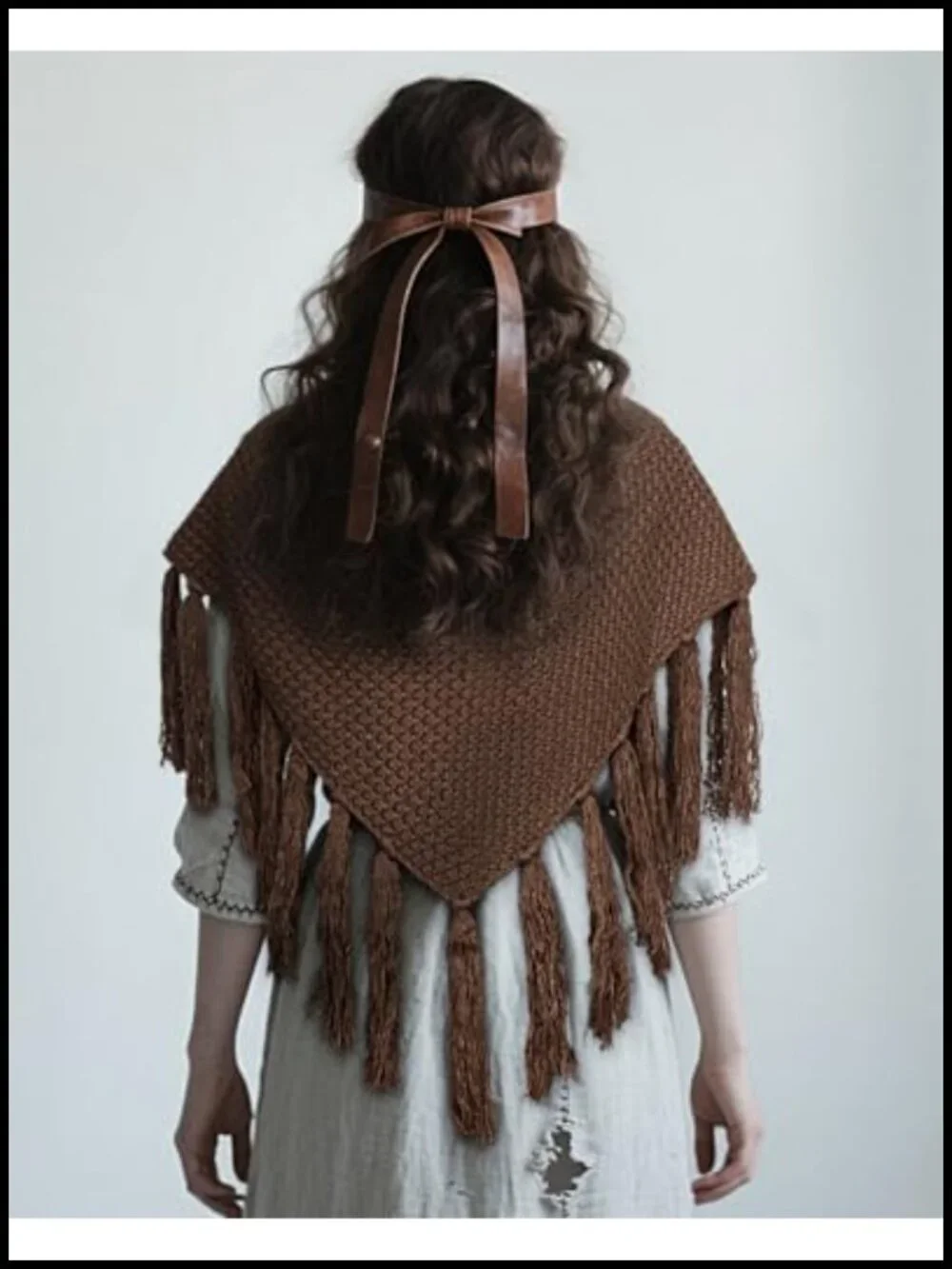 Medieval Witch Fringe Shawl Multi-Functional Wrap Skirt Scarf LARP Costume
